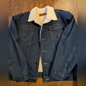 Vintage Wrangler Men's Sherpa Lined Western Jean Jacket Sz XXL Trucker